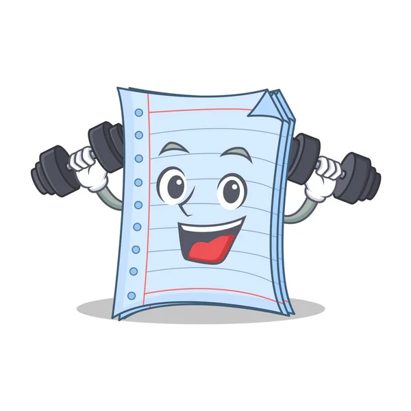 Estilo de desenho animado de personagem de caderno de fitness — Vetor de Stock