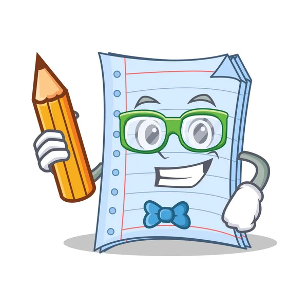 Kalem defter karakter karikatür tarzı ile öğrenci