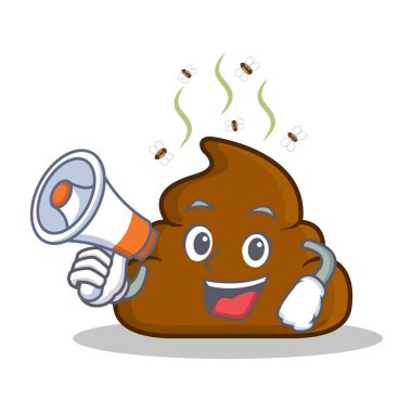 Megafon kaka ifade karakter karikatür ile