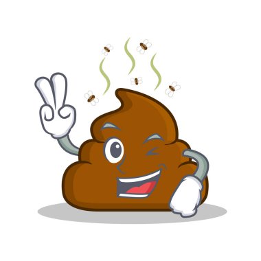 İki kaka ifade karakter karikatür parmak