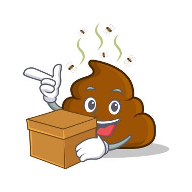 Kutusunda Poop ifade karakter karikatür ile