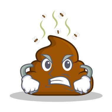 Kızgın kaka ifade karakter karikatür