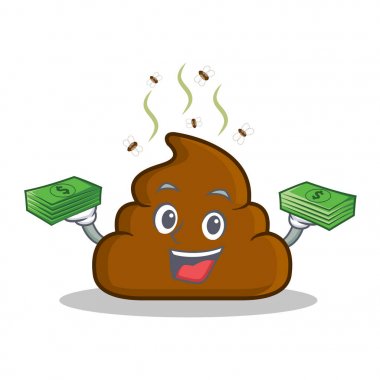 Para kaka ifade karakter karikatür ile