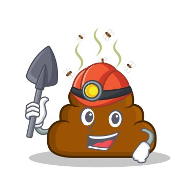 Madenci kaka ifade karakter karikatür