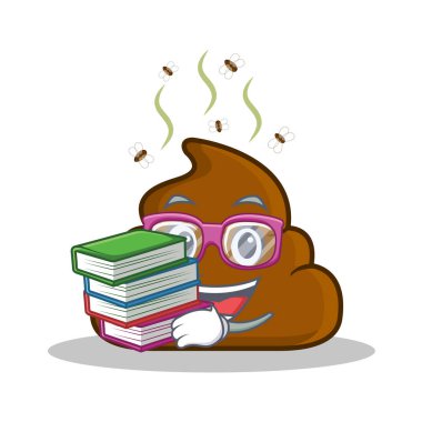 Öğrenci kitap kaka ifade karakter karikatür ile