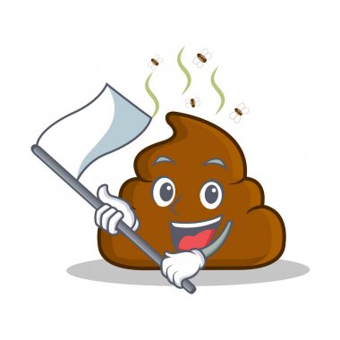 Bayrak kaka ifade karakter karikatür ile