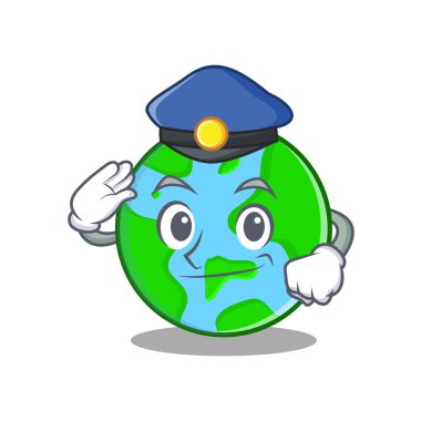 Polis dünya küre karakter karikatür