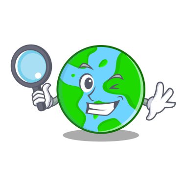 Dedektif dünya küre karakter karikatür