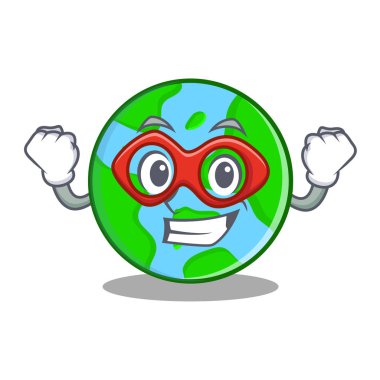 Süper kahraman dünya küre karakter karikatür