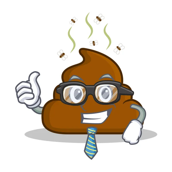 Empresario Poop emoticono personaje de dibujos animados — Archivo Imágenes Vectoriales