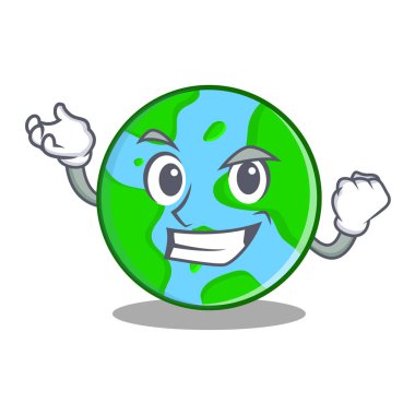 Başarılı dünya küre karakter karikatür