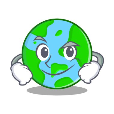 Smirking dünya küre karakter karikatür