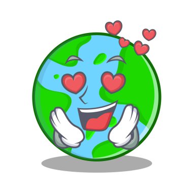 Aşk dünya küre karakter karikatür