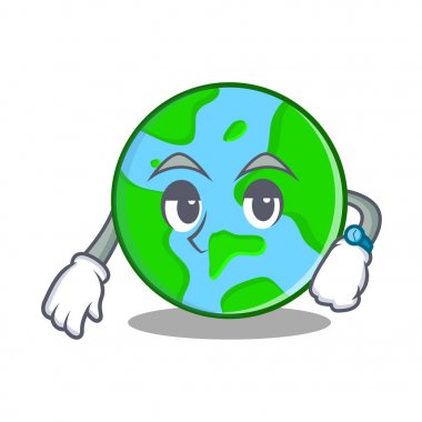 Bekleyen dünya küre karakter karikatür