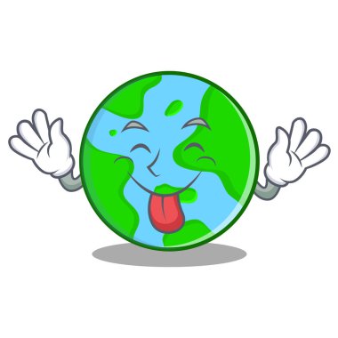 Dünya küre karakter karikatür dil