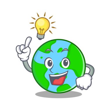 Bir fikir dünya küre karakter karikatür var