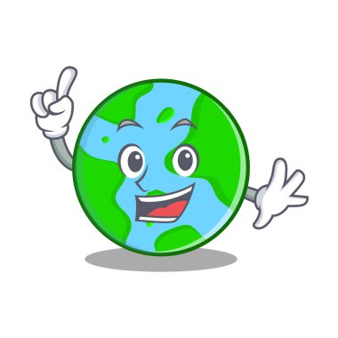 Parmak dünya küre karakter karikatür