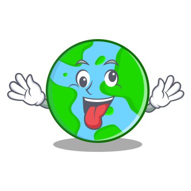 Çılgın dünya küre karakter karikatür