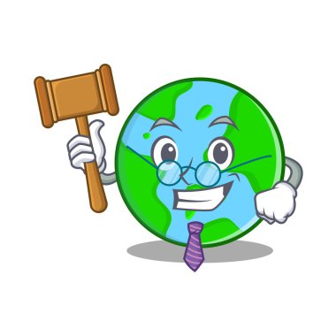 Yargıç dünya küre karakter karikatür