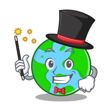 Büyücü dünya küre karakter karikatür