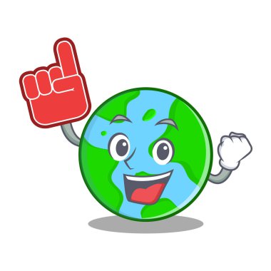 Köpük parmak dünya küre karakter karikatür