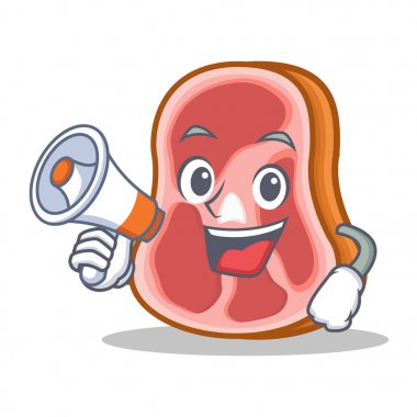 Megafon et karakter karikatür gıda ile