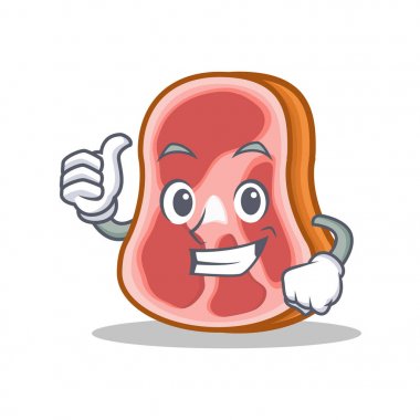 Et karakter karikatür yiyecek başparmak