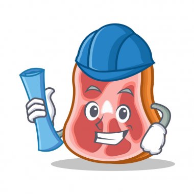 Mimar et karakter karikatür gıda