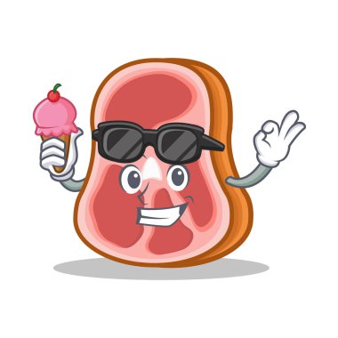 Dondurma et karakter karikatür gıda ile