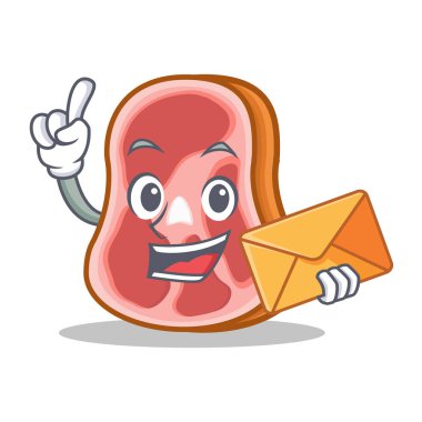 Zarf et karakter karikatür gıda ile