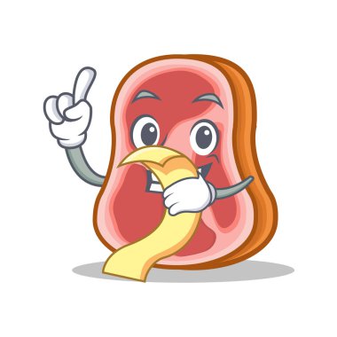 Menü et karakter karikatür gıda ile