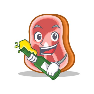 Bira et karakter karikatür gıda ile