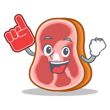 Köpük parmak et karakter karikatür gıda