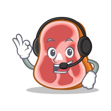 Kulaklık et karakter karikatür gıda ile