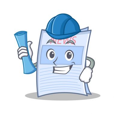 Mimar gazete karakter karikatür tarzı