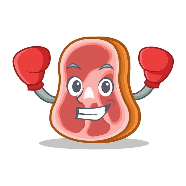 拳击肉字符卡通食物 — 图库矢量图片