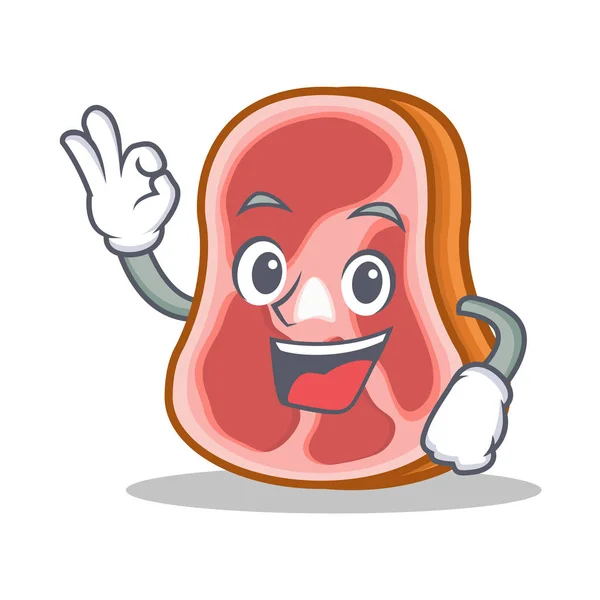 Bien carne personaje de dibujos animados de alimentos — Vector de stock