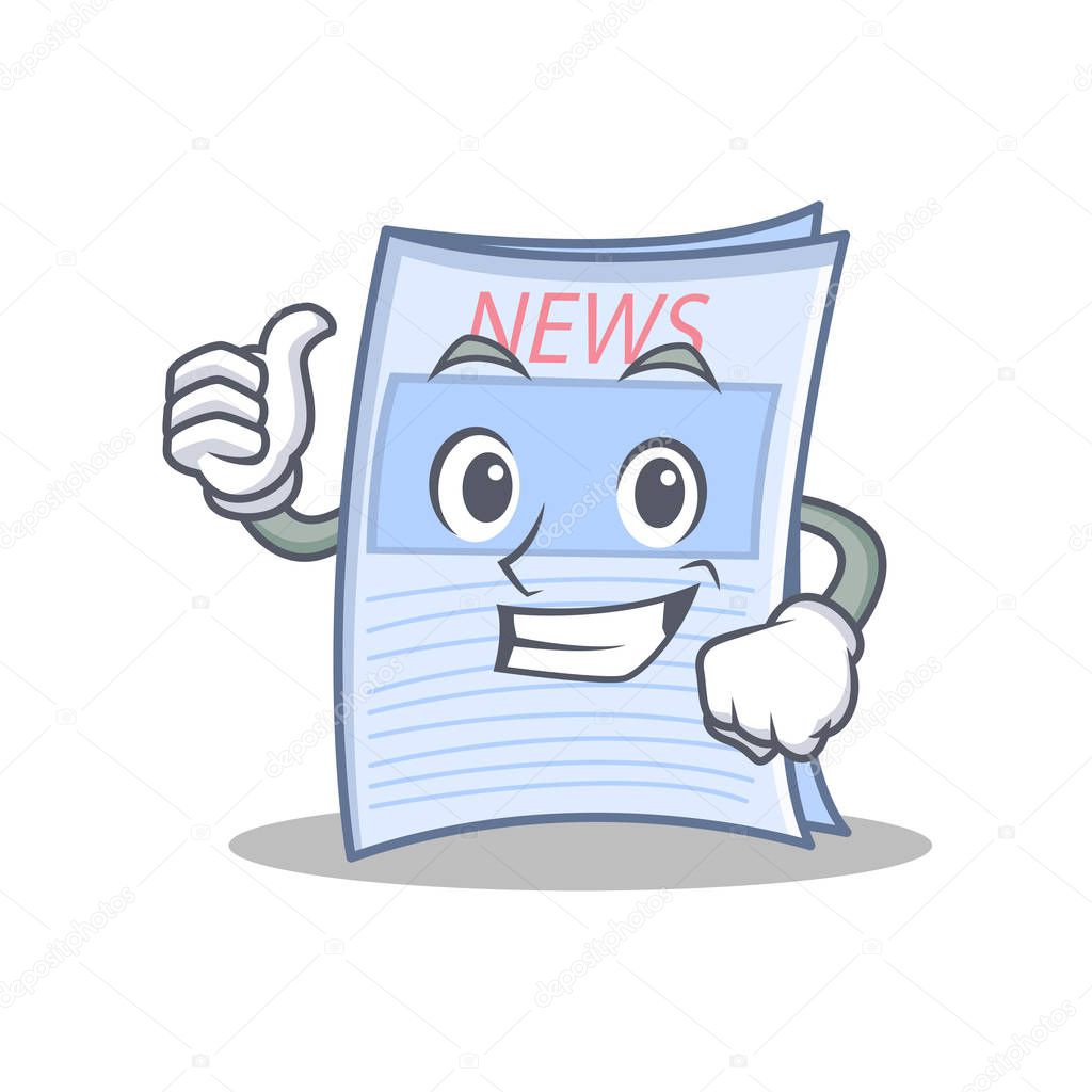 Thumbs up newspaper character cartoon style — Stock Vector © kongvector ...
