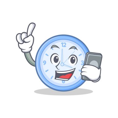 Telefon saat karakter karikatür tarzı ile