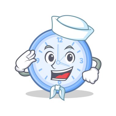 Denizci saati karakter karikatür tarzı