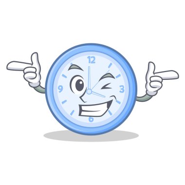 Wink saat karakter karikatür tarzı