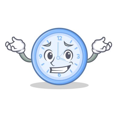 Sırıtan saat karakter karikatür tarzı