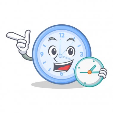 Bekleyen saat karakter karikatür tarzı