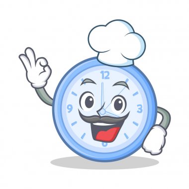 Şef saat karakter karikatür tarzı