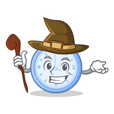 Cadı saat karakter karikatür tarzı