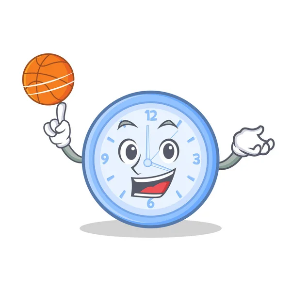Basketball Uhr Charakter Cartoon-Stil spielen — Stockvektor