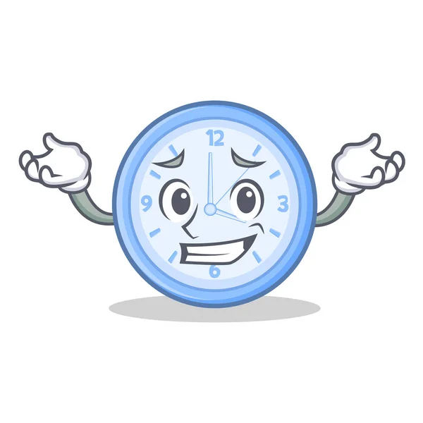 Grinning clock character cartoon style — Stock Vector