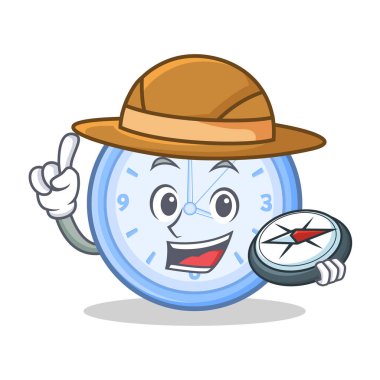 Explorer saat karakter karikatür tarzı