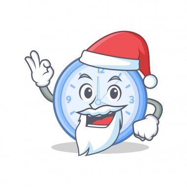 Noel Baba saat karakter karikatür tarzı