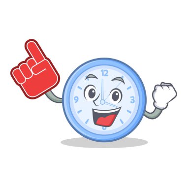 Köpük parmak saat karakter karikatür tarzı